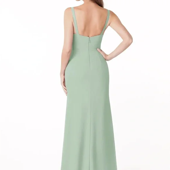 Azazie Salma Bridesmaid Dress in Agave - Picture 2 of 7